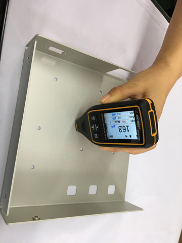 Anodized coating thickness test on air sampler component