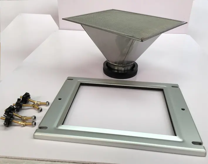 PM10 filter holder installed on outdoor air sampling inlet